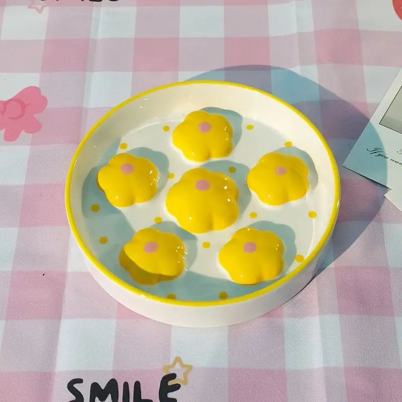 Floral Slow Feeder Pet Bowl