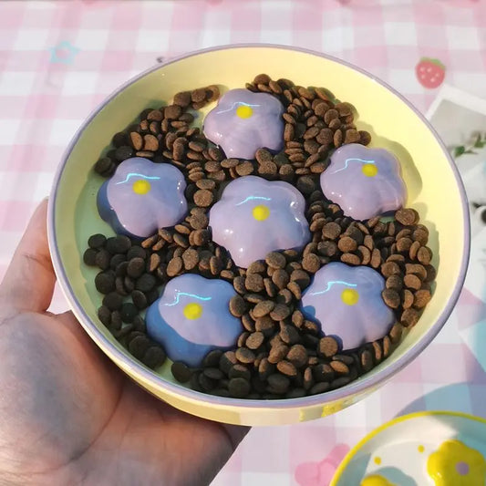 Floral Slow Feeder Pet Bowl