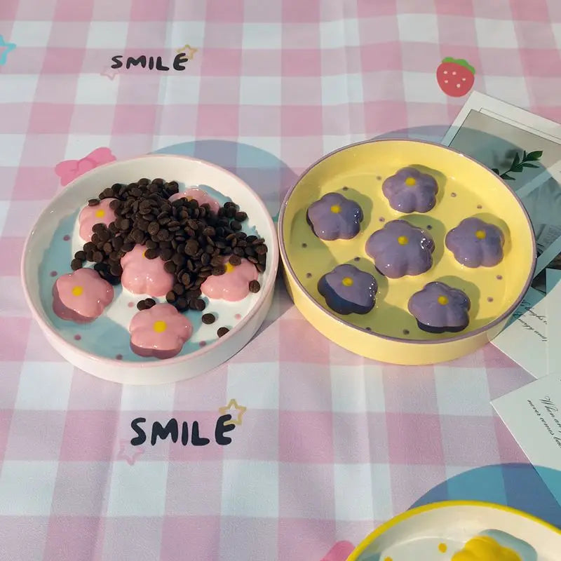 Floral Slow Feeder Pet Bowl